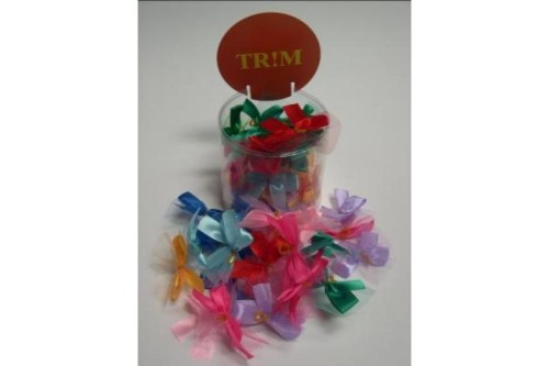 Trim - kokardki z tiulem, mix kolorów, 25 szt.