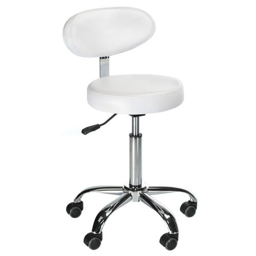 Hocker groomerski z oparciem BD-9934 - biały