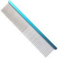 4Paws - grzebień z aluminiowym uchwytem, dł. igieł 3,2 cm, rozstaw zębów pół na pół, dł. całkowita 19 cm