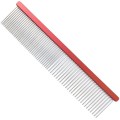 4Paws - grzebień z aluminiowym uchwytem, dł. igieł 3,2 cm, rozstaw zębów pół na pół, dł. całkowita 19 cm