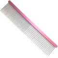 4Paws - grzebień z aluminiowym uchwytem, dł. igieł 3,2 cm, rozstaw zębów pół na pół, dł. całkowita 19 cm