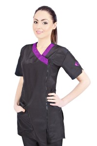 Groom Professional - Rimini - bluza groomerska z wykończeniem w kolorze fioletowym, rozmiar XXL