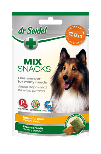 dr Seidel - MIX 2w1 - smakołyki dla psów na piękną sierść i świeży oddech, 90 g
