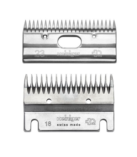 Heiniger - 18/23 - komplet ostrzy dla koni, bydła, do bardzo brudnej sierści, wysokość strzyżenia 2-4 mm
